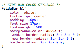 css for sidebar